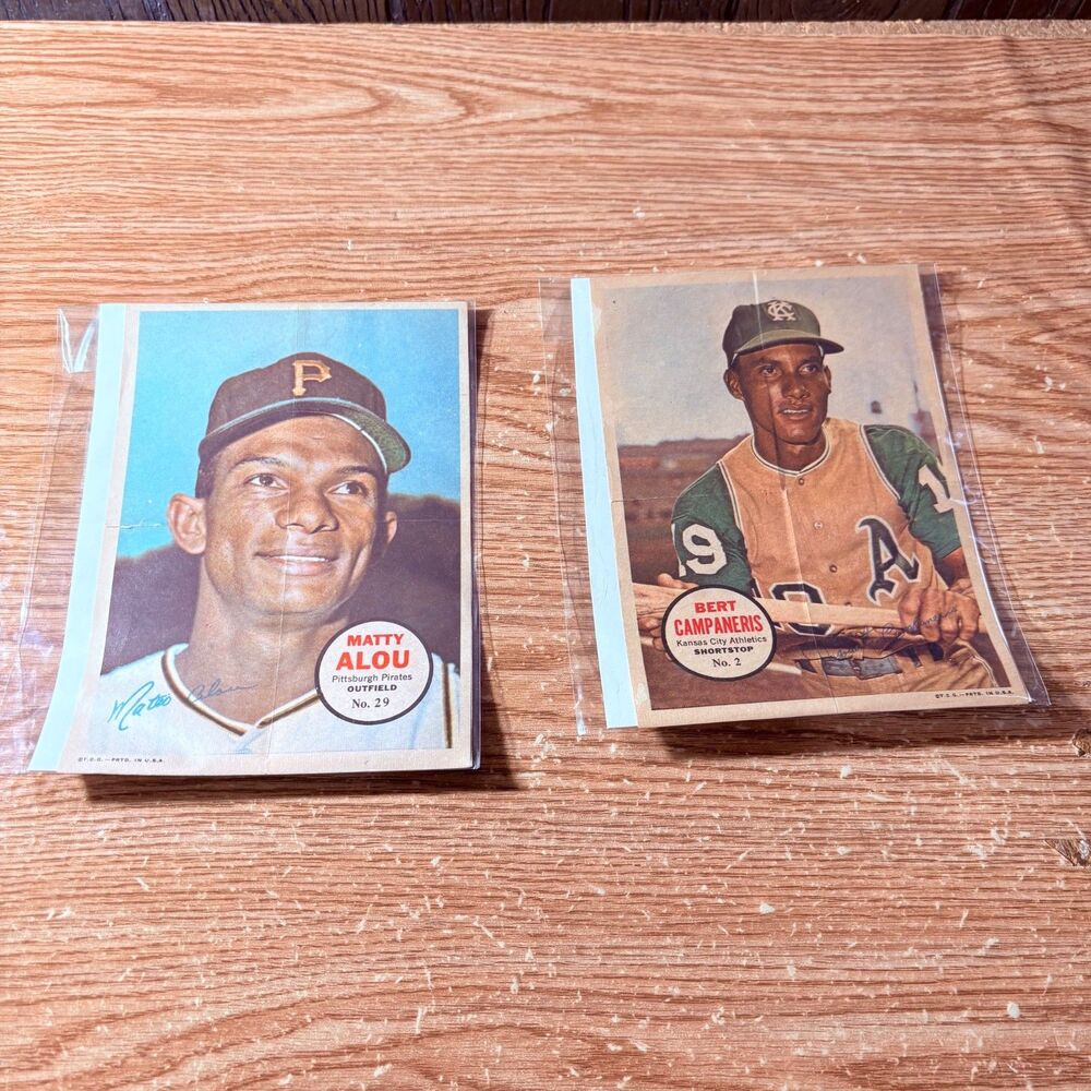 1967 Topps Baseball Poster #29 Insert 5X7 Matty Alou And Bert Campaneris